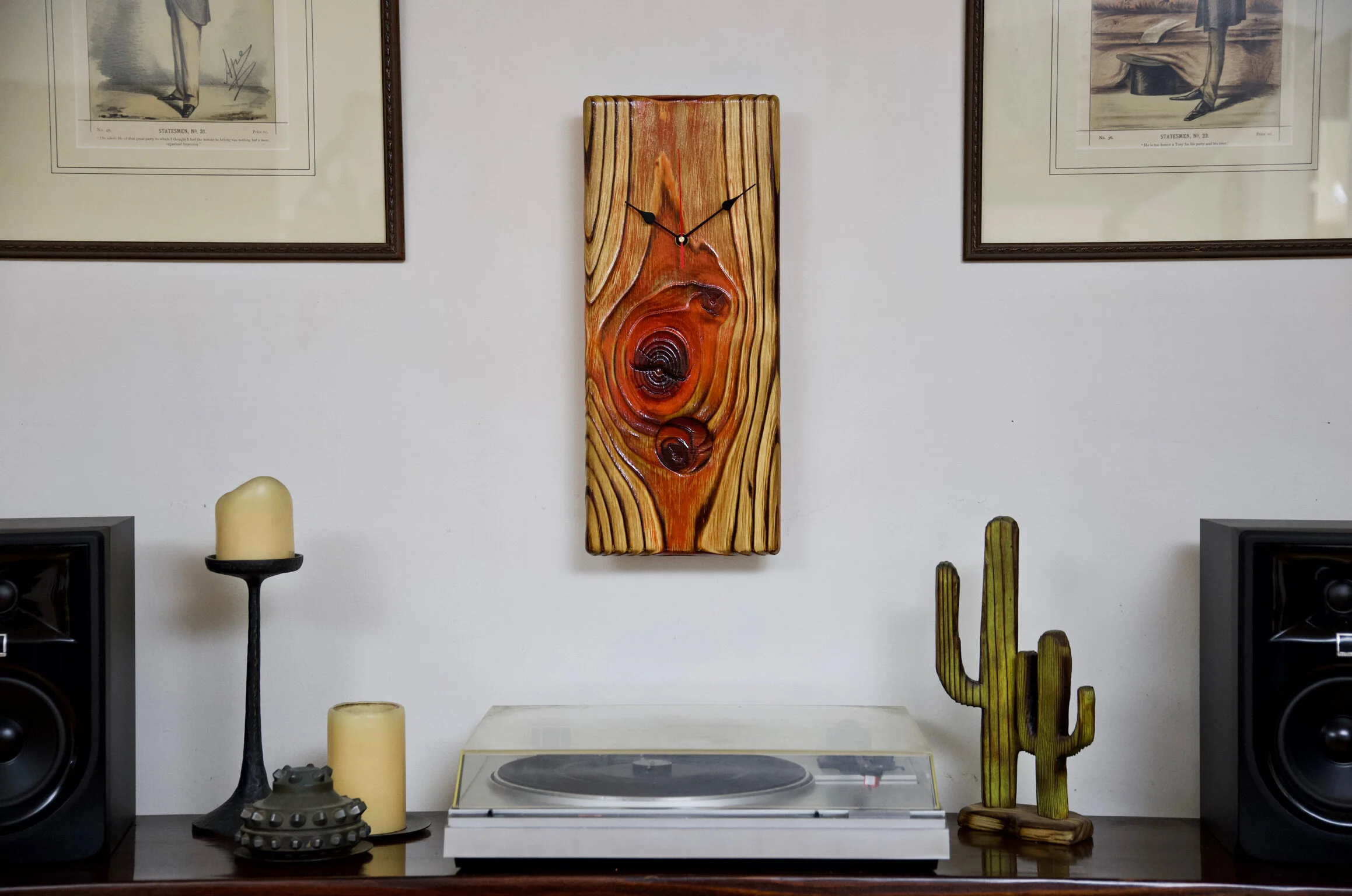 Shou Sugi Ban Wood Pendulum Clock Art - Evan 0001 — Korzen Designs